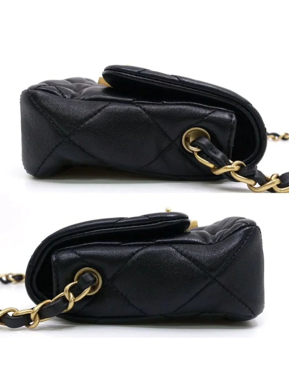 Chanel Heart Lock Chain Shoulder Bag Lambskin BK